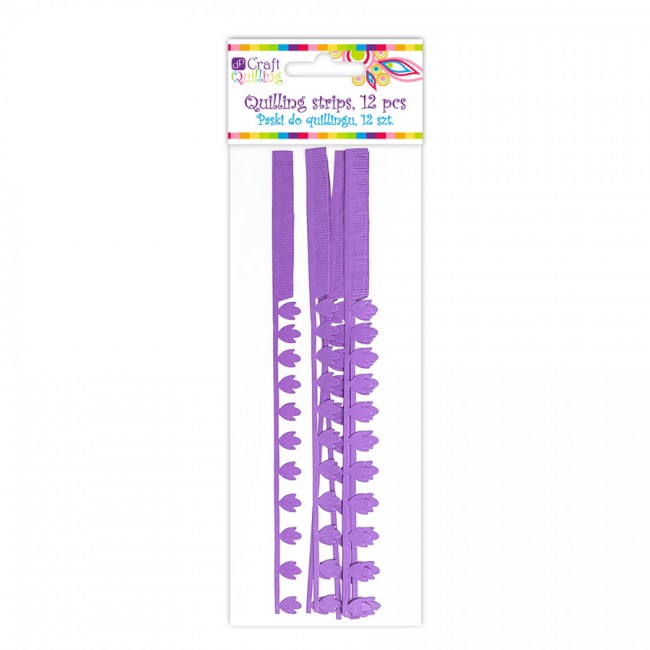 Peony&Fringe Petal Quilling Strips - Purple, 12 Pc