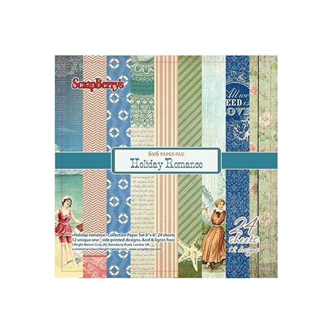 Paper set 6"*6"  Holiday Romance 170 gsm (24 sheet