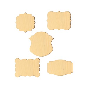 Wooden pc. for art 403 "Set of tags № 2" 4-8 cm (5 pc.)