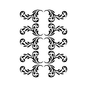 Stencil D cm. 20x15 Romantic swirls