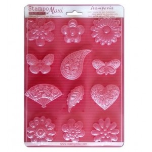 Soft Maxi Mould - Flowers, hearts and butterflies