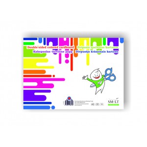 Double-sided colored cardboard,A3, 190gsm, 16 sheets (8 colors x2)