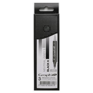 GRAPH'IT Marker, Set of 3 - Black & White