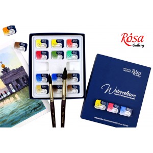 Watercolour set Rosa 12  pans cardboard box