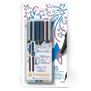 Fineliner 6-Pen Cool Colors Set