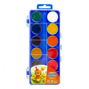 Tsvetik ,Watercolour Set 12 Colours In Blue Plastic