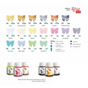 Acrylic for decor, metallic, 20 ml, ROSA TALENT