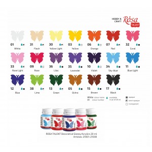 Acrylic for decor, glossy 20ml, ROSA TALENT