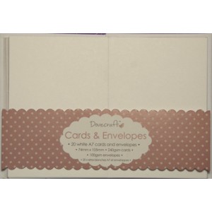 Dovecraft Mini White A7 Cards  Envelopes