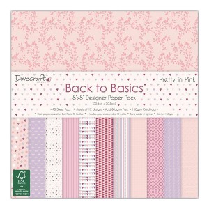 Paper and Cardstock pads 20x20cm, Dovecraft, Pretty In Pink