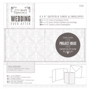 6 x 6" Gatefold Cards & Envelopes (25pk) - Wedding