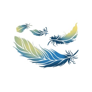 Stencil D  Cm. 20X15 Feather