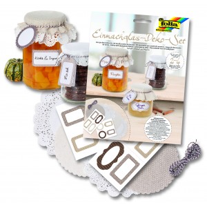 Jam jar decoration kit.beige/nature