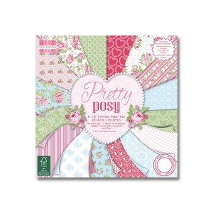 Paper and Cardstock pads 20x20cm, Pretty Posy