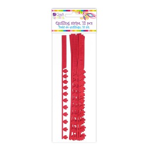 Peony&Fringe Petal Quilling Strips - Red, 12 Pcs