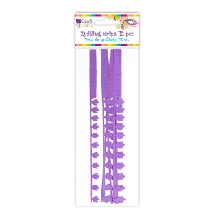 Peony&Fringe Petal Quilling Strips - Purple, 12 Pc