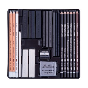 Black White Sketching Set 25Pcs(Wood), Cretacolor