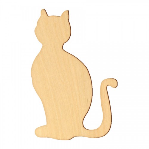 Wooden pc. for art 008 "Cat №1" 11,4х7,5 cm