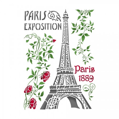 Stencil G cm. 21x29,7 Paris Tour Eiffel