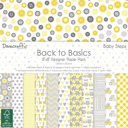 Dovecraft Back to Basics Baby Steps 8x8 Paper Pack