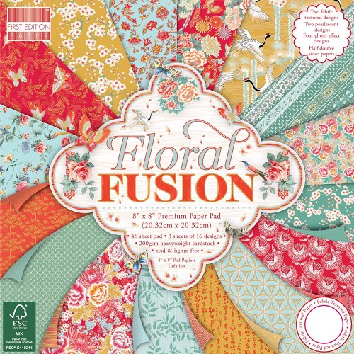 First Edition 8x8 FSC Paper Pad Floral Fusion