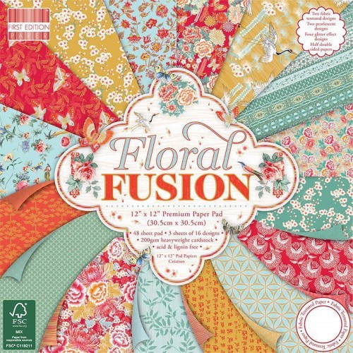 First Edition 12x12 FSC Paper Pad Floral Fusions