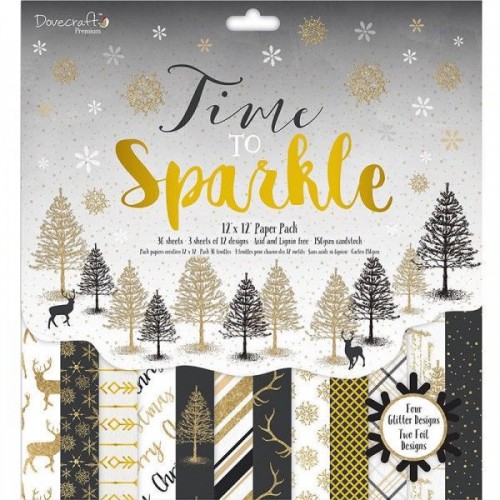 Dovecraft Time to Sparkle FSC 12X 12 Paper Pad