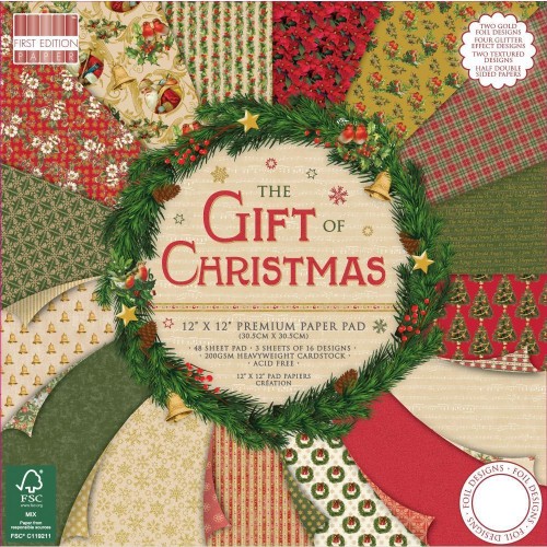 First Edition The Gift of Christmas 12 x 12 paper pad FSC