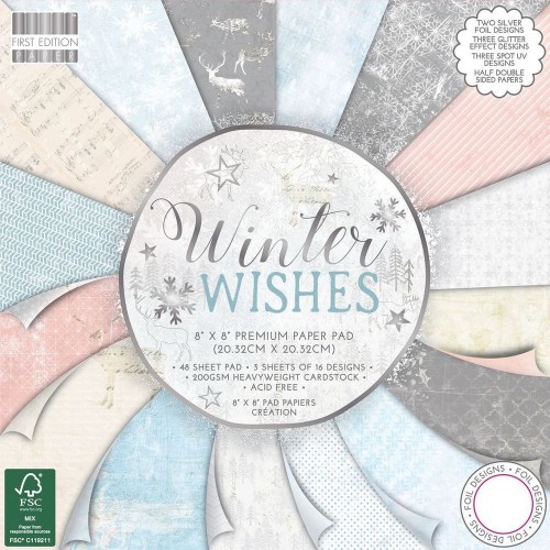 First Edition Winter Wishes 8 x 8 paper pad FSC