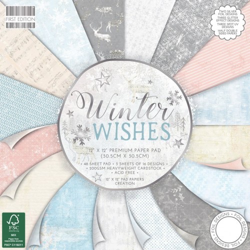 First Edition Winter Wishes 12 x 12 paper pad FSC