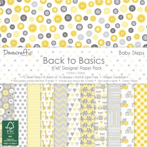 Dovecraft Back to Basics Baby Steps 6x6 Paper Pack