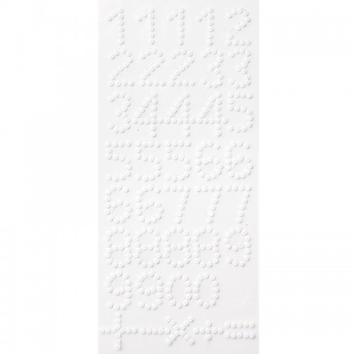 PEARL NUMBERS STICKERS, 40 PCS, - WHITE