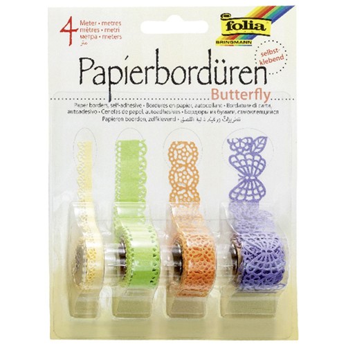 Paper Borders BUTTERFLY, self adhesive 4 rolls each 1m