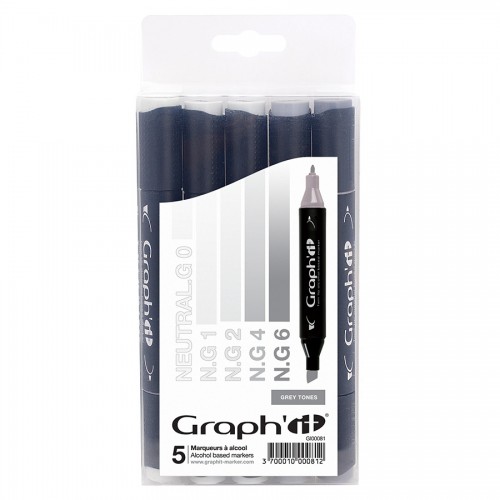 GRAPH'IT Marker, Set of 5 - Grey