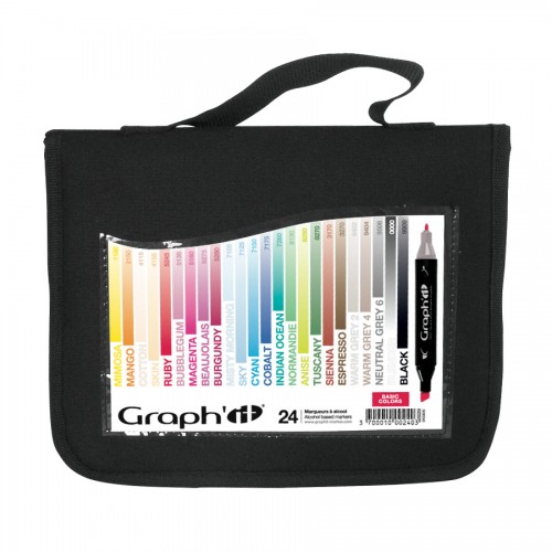 GRAPH'IT Marker, Set of 24 in a wallet - Basic
