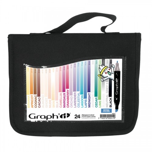 GRAPH'IT Marker, Set of 24 in a wallet - Manga