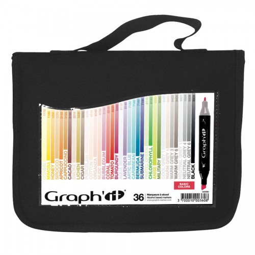 GRAPH'IT Marker, Set of 36 in a wallet - Basic