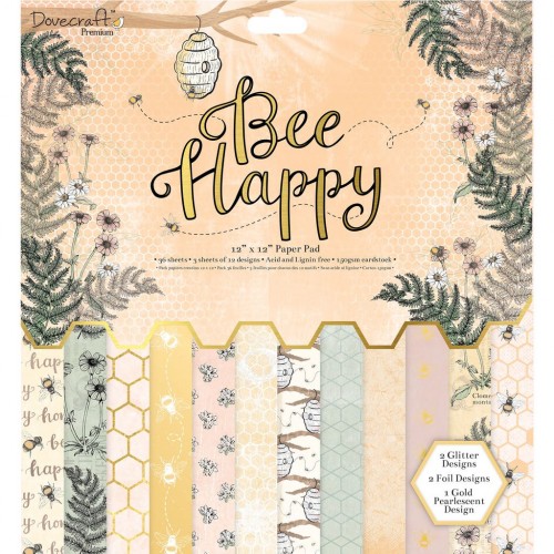 Dovecraft Bee Happy 12x12 Paper Pad FSC