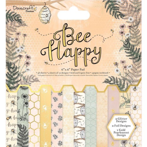 Dovecraft Bee Happy 6x6 Paper Pad FSC