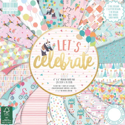 First Edition FSC 8 x 8 Lets Celebrate Paper Pad