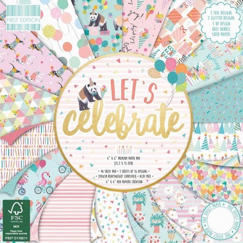 First Edition FSC 6 x 6 Lets Celebrate Paper Pad