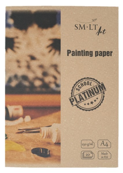 Painting paper "Platinum" in folder"SMLT" A4, 20 lh,250gsm