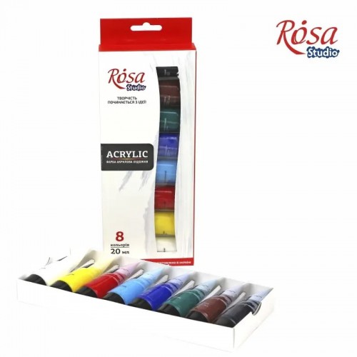 Acrylic paint set 8*20 ml, ROSA Studio