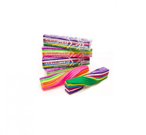 Colour Clay Neon colours 500g bar (Fluorescent colours-Yellow, Green, Pink, Purple and Orange)