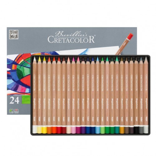 Cretacolor MegaColor Colored Pencil Set 24pcs (metal box)