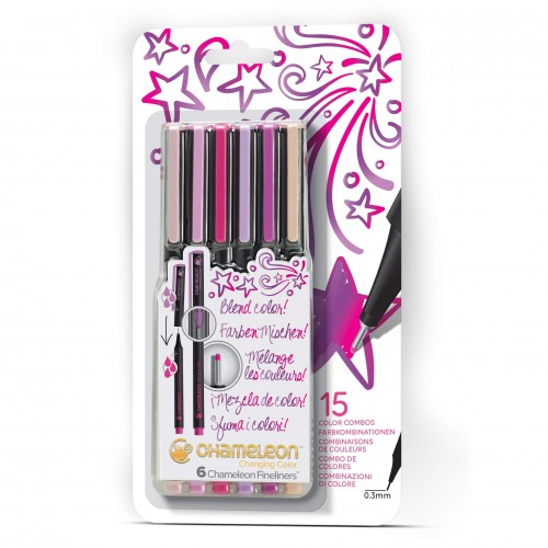 Fineliner 6-Pen Floral Colors Set
