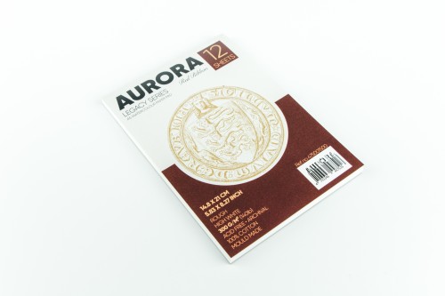 Watercolour pad Aurora Red Ribbon 300gsm,100% Cotton, A5, 12 Sheets, Rough 