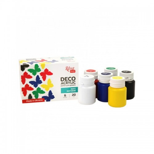 Sets Acrylic paint for decor matte 6*20ml ROSA TALENT