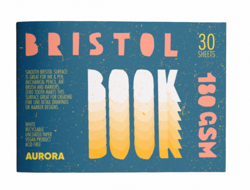 Softcover book Bristol 30sheets, 180gsm 16.6x24.4cm Stapple binding, AURORA