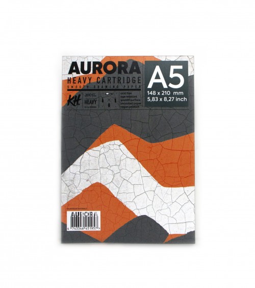 Cartridge paper/ Drawing paper 20sheets, 200gsm A5 Glue binding, AURORA